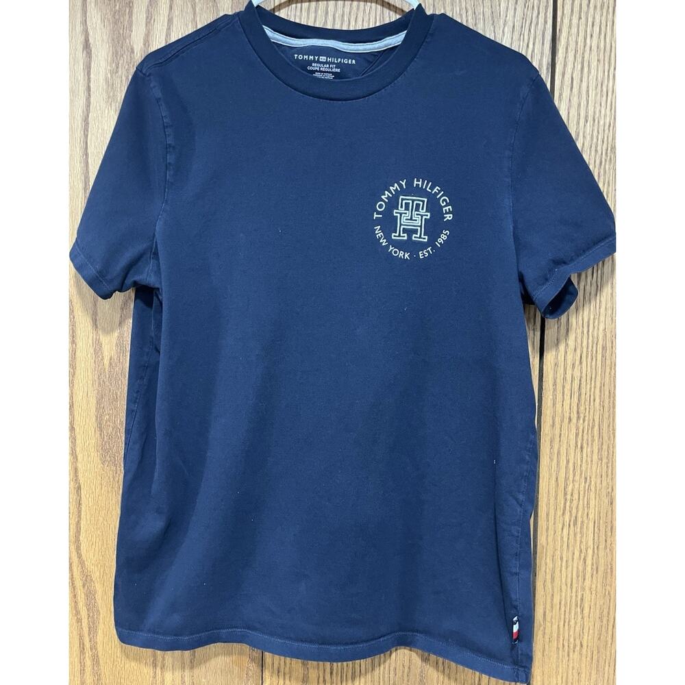 Tommy Hilfiger Navy Graphic Print Logo Crew Neck Short Sleeve T-Shirt Men’s M